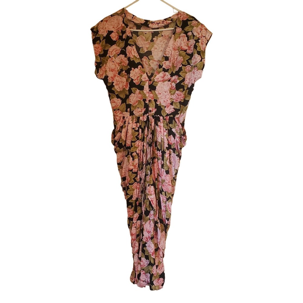 Eber‎ San Francisco 13 Pink Floral Pageant Dress Cosplay V Neck Fitted Sheath